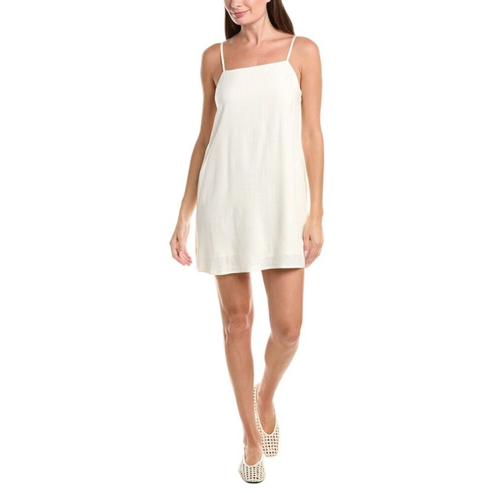 Chaser Womens Soft Biarritz Linen-Blend Mini Dress, White